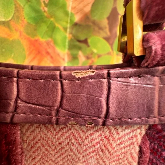 Ladies Who Lunch precious velvet boucle handbag retro vintage bow mauvelous - Picture 4 of 6